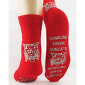 Red Adult Mid-Calf Comfort Slipper Socks